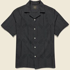 Portuguese Flannel - Sofa Towel Embroidered Shirt - Black